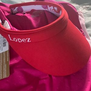 NWT LOPEZ OS reversible visor red/print